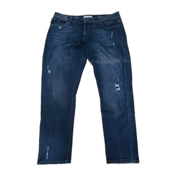 DL 1961 Riley Boyfriend Straight Blue Distressed Jeans sz 31 DL1961 Stretch - Picture 1 of 15